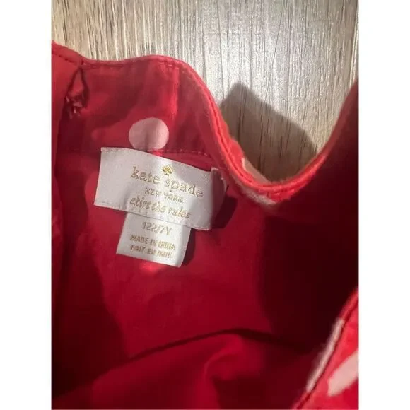 Kate Spade New York Girls Polka Dot Circle Skirt Red size 7Y - Picture 3 of 5